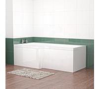 Nes Home L Shaped Left Hand 1800mm Shower Bath Acrylic