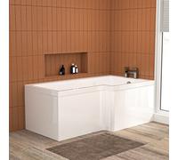 Nes Home L Shaped Rh 1500mm Curved Shower Bath Acrylic & Front Panel
