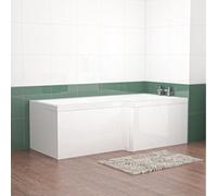 Nes Home L Shaped Rh 1800mm Curved Shower Bath Acrylic & Front Panel