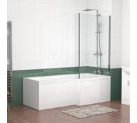 Nes Home L Shaped RH 1800mm Curved Shower Bath Acrylic Front Panel & Screen