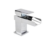 Nes Home Laura Deck Mounted Waterfall Cloakroom Basin Brass Mono Mixer Tap Chrome