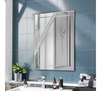 Nes Home Lawerence 500 x 700 Double Layer Bathroom Mirror in Silver Nes Home Silver