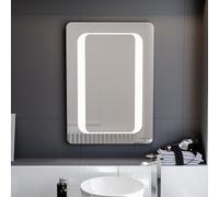 Nes Home LED Illuminated Bathroom Mirror with Battery Powered Button Switch 500 x 700mm