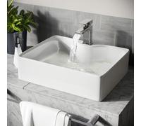 Nes Home Leven 485 x 375mm Cloakroom Rectangle Counter Top with Rounded Corners in White Nes Home White