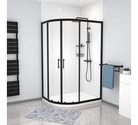 Nes Home LH 1200 x 900 Black Offset Quadrant Shower Enclosure & Tray