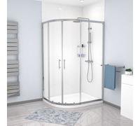 Nes Home Lh 1200 X 900mm Chrome Framed Offset Quadrant Shower Enclosure & Tray