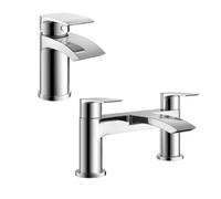 Nes Home Libra Waterfall Basin Mono Tap & Bath Filler Mixer Tap Chrome
