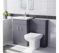 Nes Home Light Grey 1000mm Freestanding Doors Vanity With Wc & Btw Toilet Pan