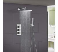 Nes Home | Lilly 2 Way Square Concealed Thermostatic Mixer Valve Hand Held Shower Head