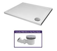Nes Home Low Profile 1000 X 700 Shower Tray Rectangle For Wetroom With High Flow Waste