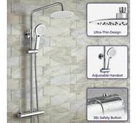 Nes Home Lura Round Modern Exposed Thermostatic Dual Control Twin Shower Mixer Head