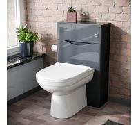 Nes Home Lyndon Modern Back To Wall Toilet Pan And Wc Unit Soft Close Seat Grey