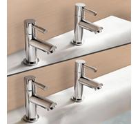 Nes Home Marc Twin Hot & Cold Basin And Bath Tap Set Chrome