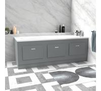Nes Home Matt Grey 1800mm Magnetic Door Durable Pvc Front Bath Panel
