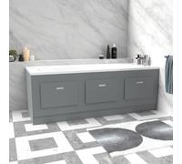 Nes Home Matt Grey 1800mm Magnetic Door Durable PVC Front Bath Panel Nes Home Grey