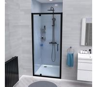 Nes Home Matte Black 900mm Pivot Shower Door Enclosure Screen 6mm Tempered Glass