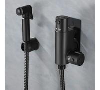 Nes Home Matte Black Bidet Douche Thermostatic Bar Valve Spray Kit & Bracket Nes Home Black