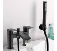Nes Home Matte Black Deck Mounted Waterfall Bath Shower Mixer Tap Nes Home Black