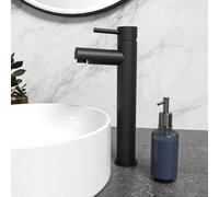 Matte Black Modern Brass Tall Basin Mono Mixer Single Lever Tap Nes Home Black One Size