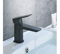 Nes Home Astra Modern Matte Black Cloakroom Basin Single Lever Tap