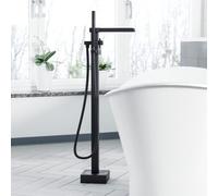 Nes Home Matte Black Ozone Premium Waterfall Freestanding Bath Shower Mixer Tap