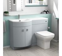 Nes Home Matte Grey 1100 mm Lh Sink Vanity Wc Unit & Back To Wall Toilet