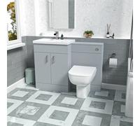 Nes Home Matte Grey 1100mm Freestanding Basin Wc Vanity & Rimless Btw Toilet