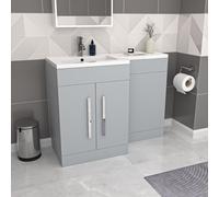Nes Home Matte Grey 1100mm LH Freestanding Vanity WC Unit with Basin