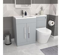 Nes Home Matte Grey 1100mm LH Vanity WC Unit & BTW Toilet Flat Pack