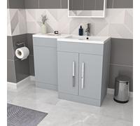 Nes Home Matte Grey 1100mm Rh Freestanding Vanity Wc Unit With Basin