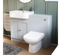 Nes Home Matte Grey 1100mm Traditional Vanity Basin Wc Unit & Btw Toilet Unit