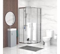 Nes Home Matte Grey 400mm Vanity 900mm Shower Enclosure & Shower Tray Toilet Set