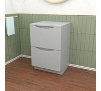 Nes Home Matte Grey 500mm 2 Drawer Work Top Freestanding Bathroom Vanity Unit