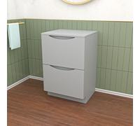 Nes Home Matte Grey 500mm 2 Drawer Work Top Freestanding Bathroom Vanity Unit