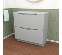 Nes Home Matte Grey 800mm 2 Drawer Work Top Freestanding Vanity Unit