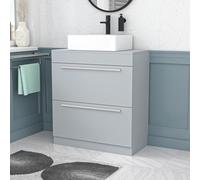 Nes Home Matte Grey 800mm Vanity Cabinet And Rectangle Counter Top Basin Sink