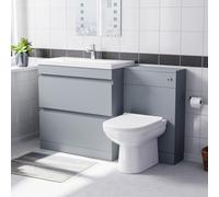 Nes Home Matte Grey Freestanding 1300mm Drawers Vanity, Wc Unit & Btw Toilet