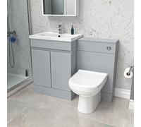 Nes Home Matte Grey Freestanding 600mm Vanity Unit, WC Unit & BTW Toilet