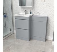 Nes Home Matte Grey Freestanding Pvc 500mm 2 Drawers Vanity & Wc Unit