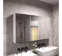 Nes Home McCann 900mm Mirror 3 Door Shaving Cabinet White