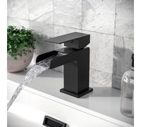 Nes Home Men's Matt Black Waterfall Waterfall Cloakroom Basin Mono Mixer Nes Home Black