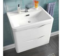 Nes Home Merton 600mm Wall Hung Vanity Basin Unit White