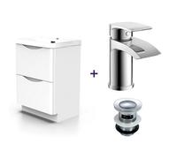 Nes Home Merton White Basin Vanity Unit And Tap Set