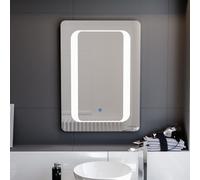 Nes Home Mia Illuminated LED Bathroom Mirror with Anti Fog & Touch Switch in Silver Nes Home Silver