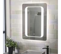 Nes Home Mia Illuminated LED Bathroom Mirror with Anti Fog & Touch Switch in Silver Nes Home Silver