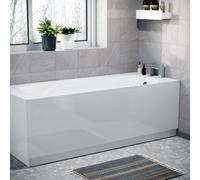 Nes Home Modern 1700mm White High Gloss Pvc Front & End Panel + Plinth For Bath Tub