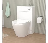 Nes Home Modern 500mm Back To Wall Rimless Toilet With Wc Unit Gloss White
