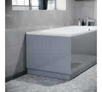 Nes Home Modern 800mm Matte Grey PVC End Panel 15mm Thickness +Plinth