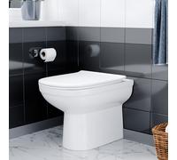 Nes Home Modern Back to Wall Rimless Toilet and Soft Close Seat White