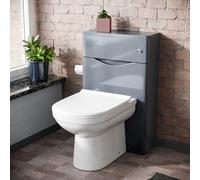 Nes Home Modern Back To Wall Toilet Pan Grey WC Unit & Soft Close Seat